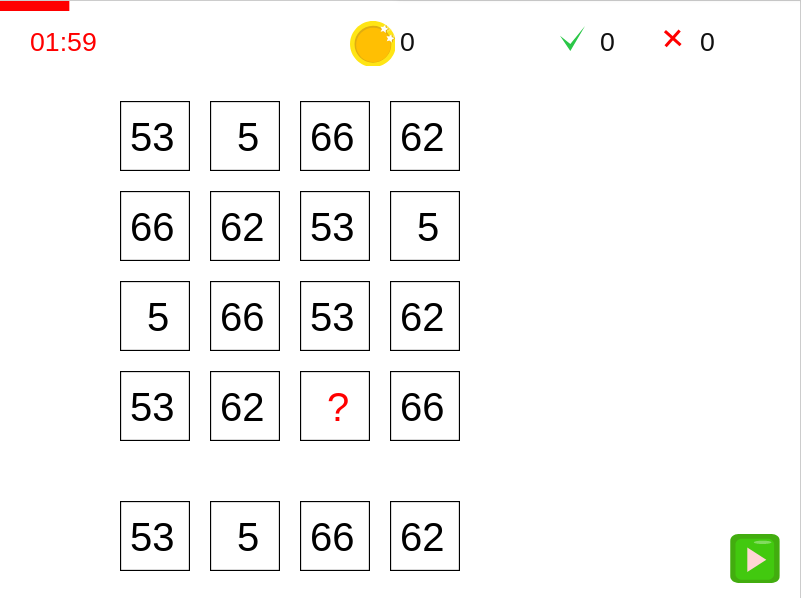 Finde die fehlende Zahl